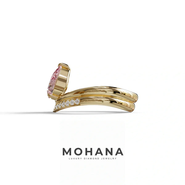 2 Carat Pink Lab Grown Diamond Engagement Ring – Round Cut Halo | Gemini alternate view