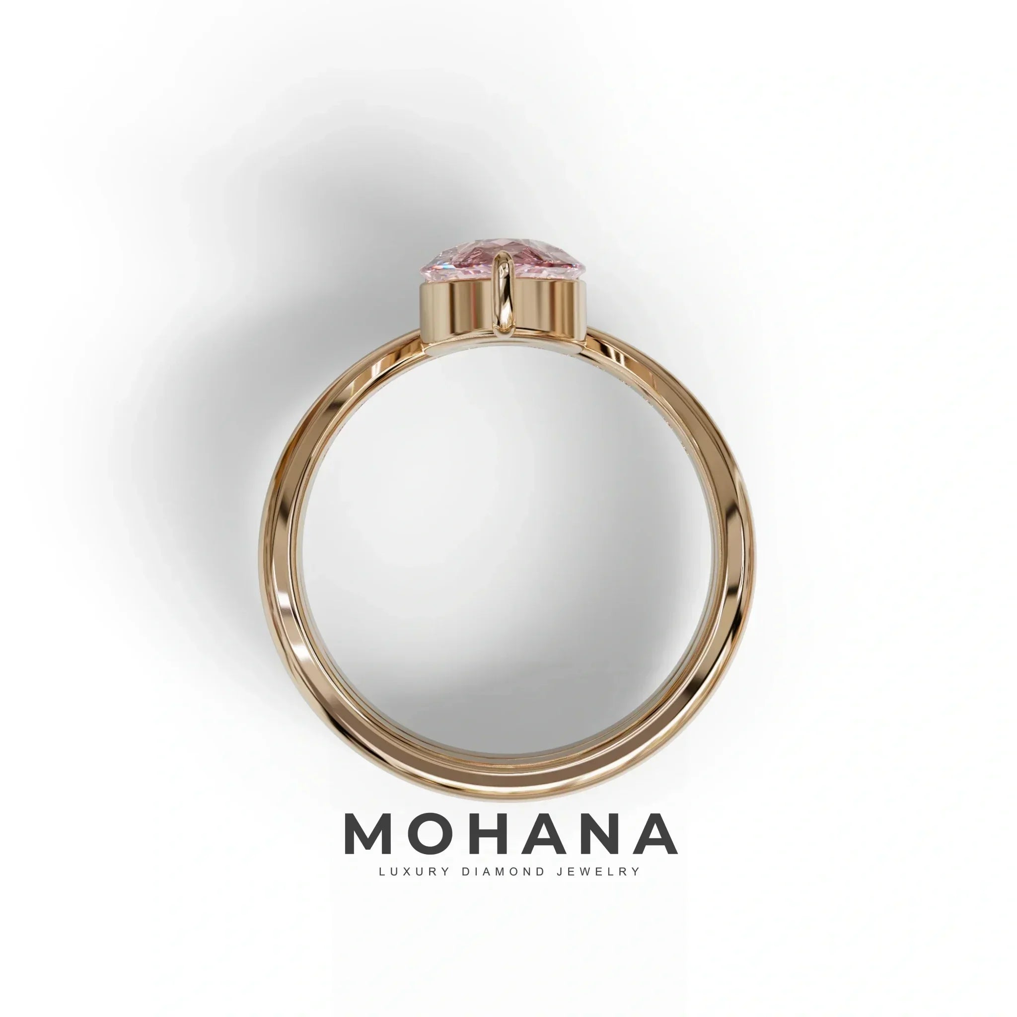 2 Carat Pink Color Lab Diamond Wedding Ring set - Gemini