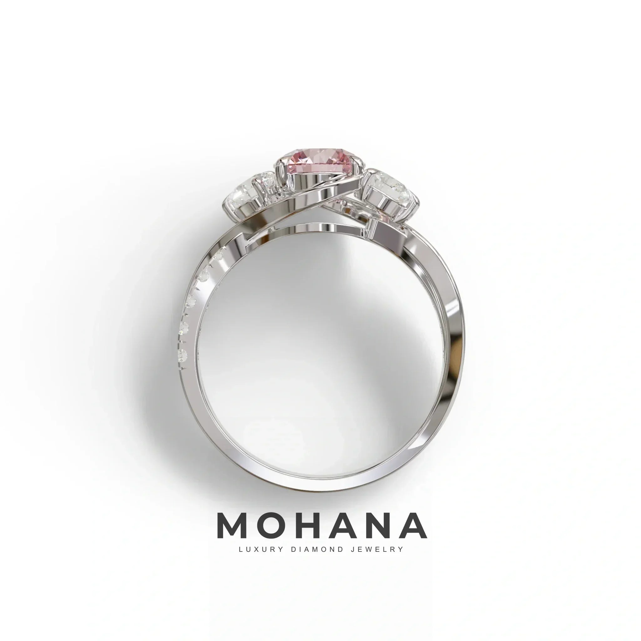 2 Carat Pink Lab Grown Diamond Round Engagement Ring - Giverny