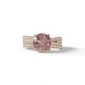 2 Carat Pink Round Cut Hidden Halo Lab & Pave Lab Diamond Ring - Je t’aime - 10K Solid Gold / Rose Gold