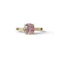 2 Carat Pink Round Cut Hidden Halo Lab Diamond Engagement Ring - Maeve - 10K Solid Gold / Yellow Gold
