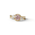 2 Carat Pink Lab Grown Diamond Round Engagement Ring - Giverny - 10K Solid Gold / Yellow Gold