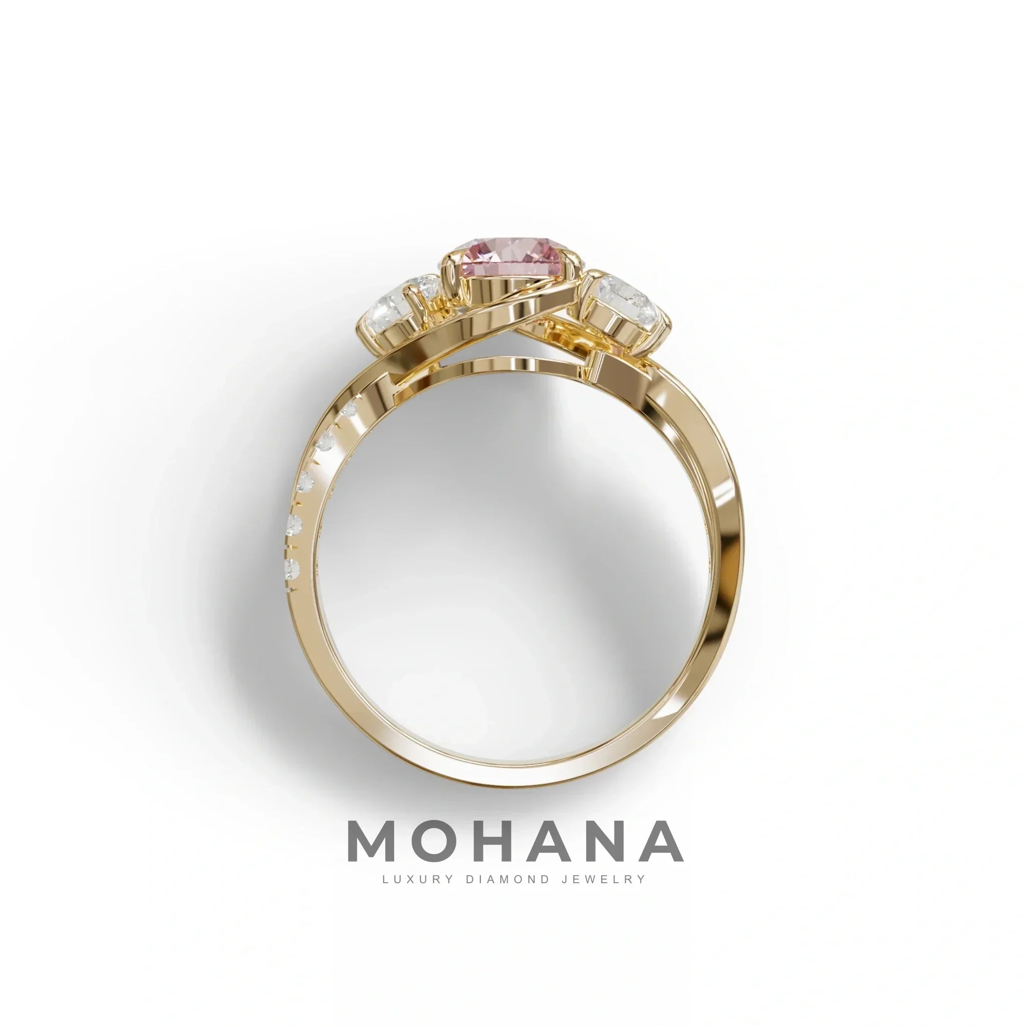 2 Carat Pink Lab Grown Diamond Round Engagement Ring - Giverny