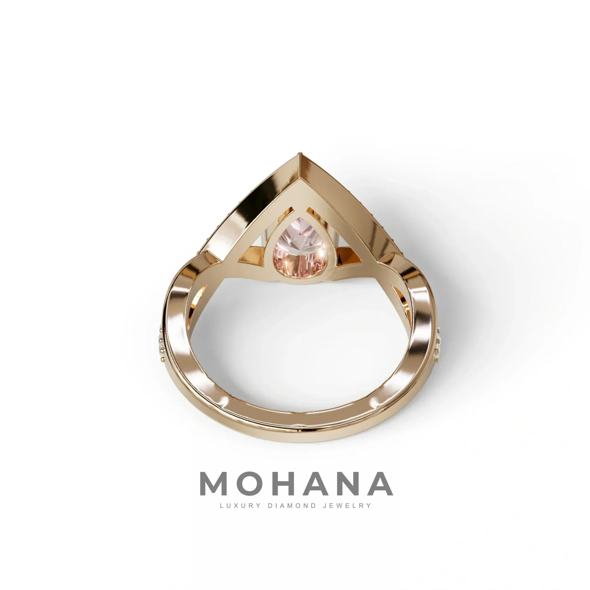 2 Carat Pink Pear Cut Tear Drop Lab Diamond Ring - Glamly
