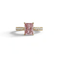 2 Carat Pink Radiant Cut Halo & Pave Lab Grown Diamond Ring- Asphalt
