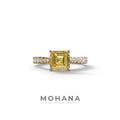 2 Carat Yellow Asscher Cut Lab Grown Diamond Engagement Ring | Hidden Halo & Pave - Kay - 10K Solid Gold / Yellow Gold
