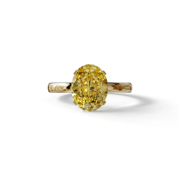 2 Carat Yellow Lab Grown Diamond Engagement Ring – Oval Cut Solitaire | Eira