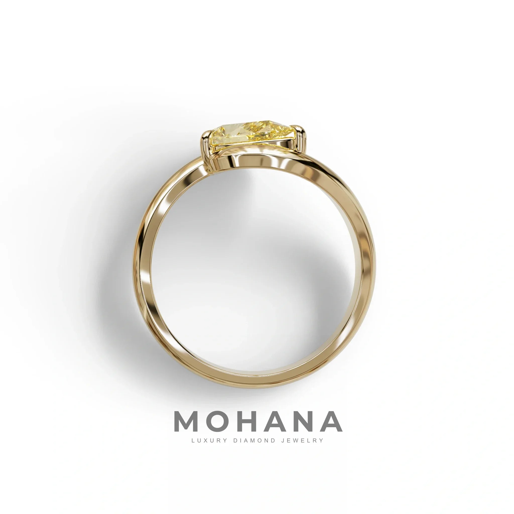 2 Carat Yellow Pear Cut Solitaire Lab Grown Diamond Ring - Maniya