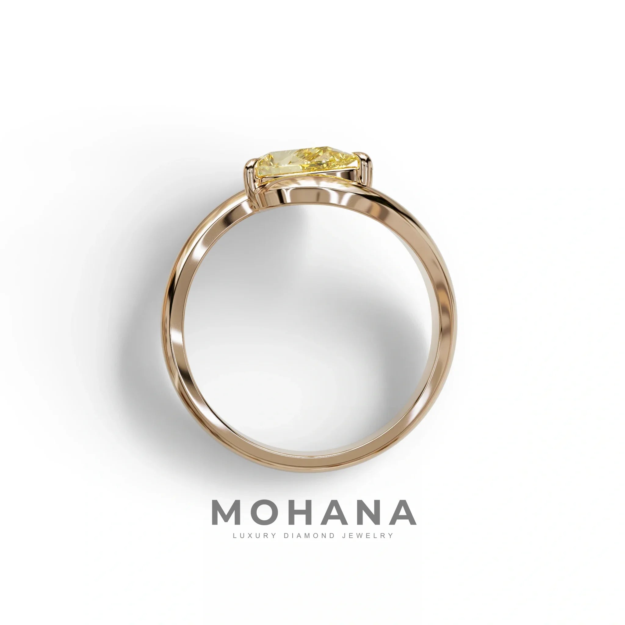 2 Carat Yellow Pear Cut Solitaire Lab Grown Diamond Ring - Maniya