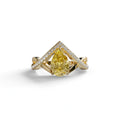 2 Carat Yellow Pear Cut Tear Drop Lab Diamond Ring - Glamly - 10K Solid Gold / Yellow Gold