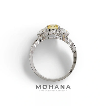 2 Carat Yellow Lab Grown Diamond Round Engagement Ring - Giverny