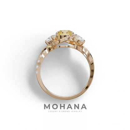 2 Carat Yellow Lab Grown Diamond Round Engagement Ring - Giverny