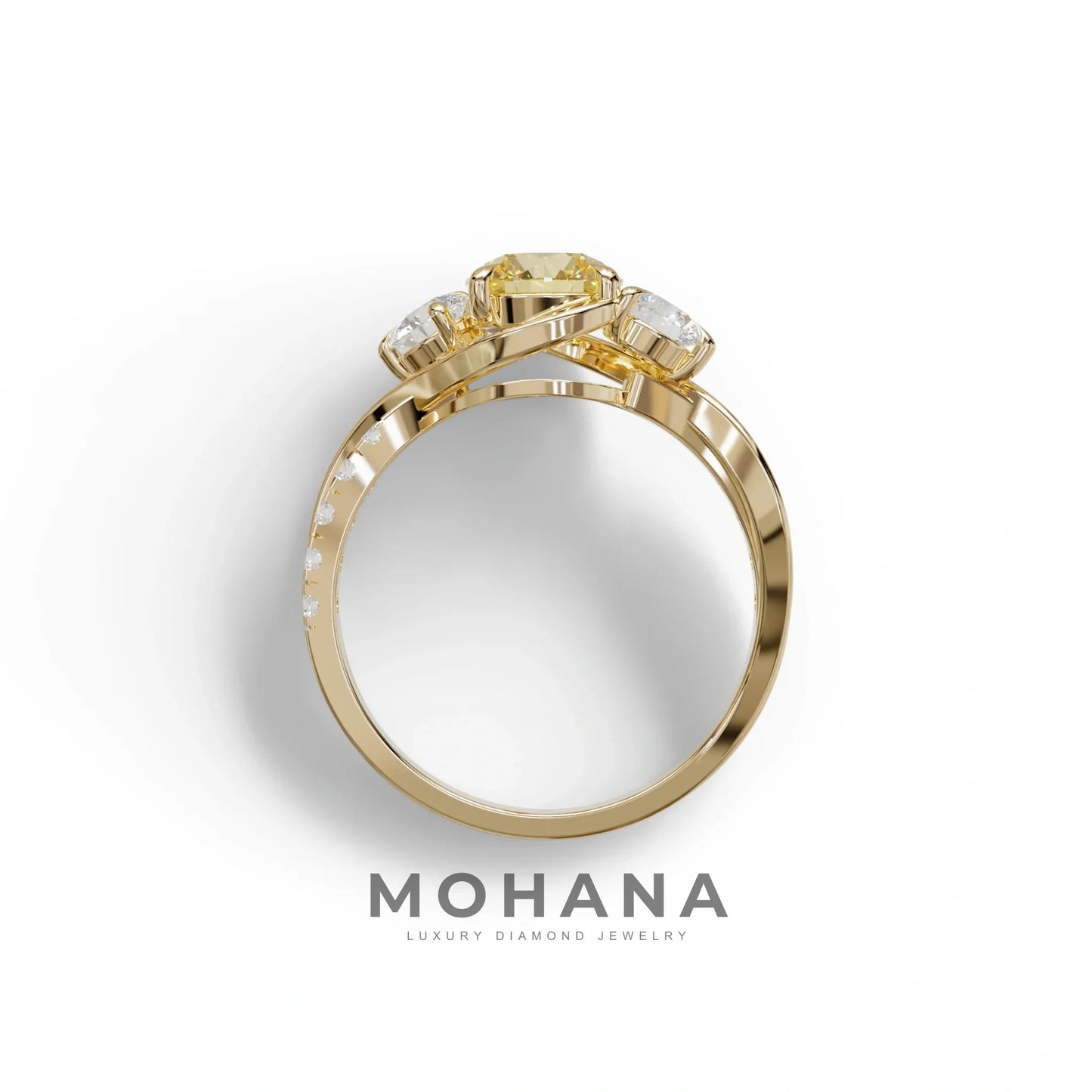 2 Carat Yellow Lab Grown Diamond Round Engagement Ring - Giverny