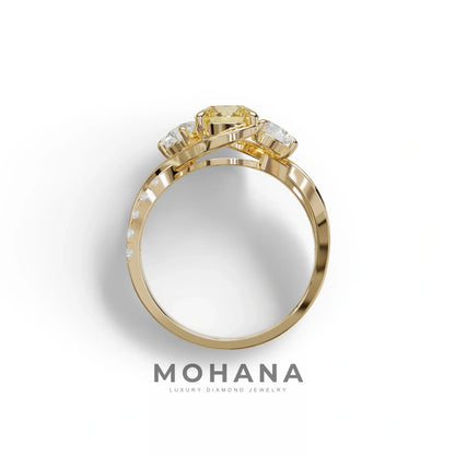 2 Carat Yellow Lab Grown Diamond Round Engagement Ring - Giverny