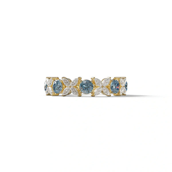 2 Carat Yellow Lab Grown Diamond Wedding Band – Round Cut Cluster