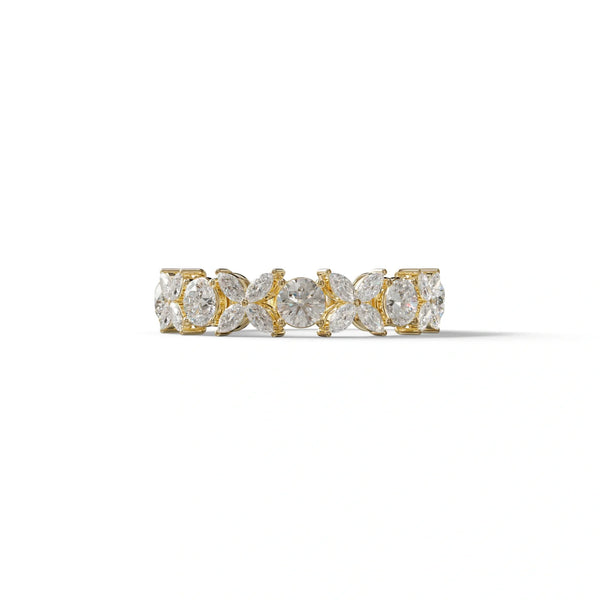 2 Carat Yellow Lab Grown Diamond Wedding Band – Round Cut Cluster