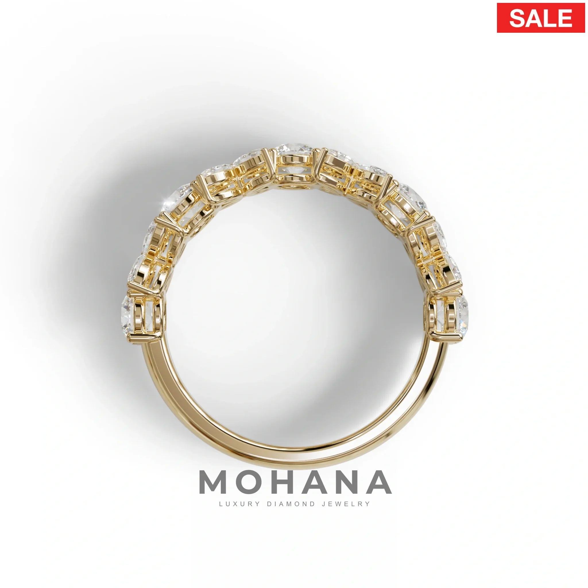 Yellow Gold Marquise & Round Brilliant Diamond Flower Cluster Ring - 18k Gold