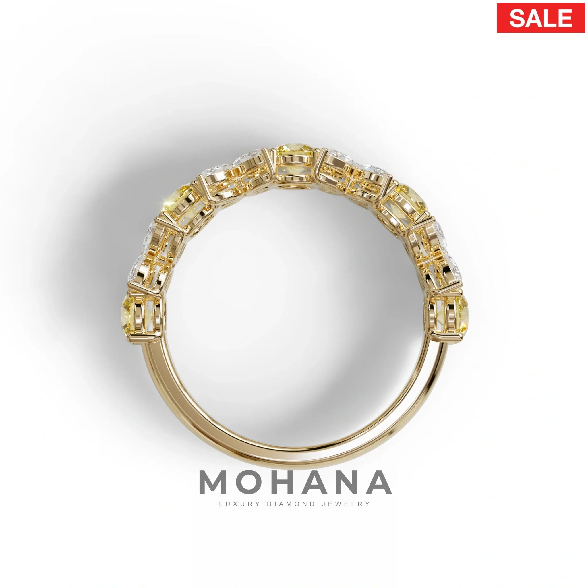 Yellow Gold Marquise & Round Brilliant Diamond Flower Cluster Ring - 18k Gold