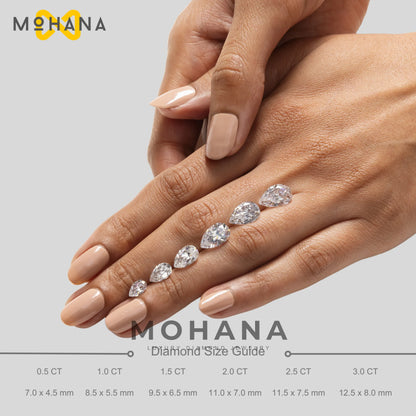 2 Carat Yellow Pear Cut Halo & Pave Lab Grown Diamond Ring - Ahurissant