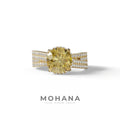 2 Carat Yellow Round Cut Hidden Halo Lab & Pave Lab Diamond Ring - Je t’aime - 10K Solid Gold / Yellow Gold