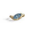 2 Ct Fancy Vivid Blue Marquise Cut Lab Diamond In Solitaire Setting Ring - Jiani - 10K Solid Gold / Yellow Gold