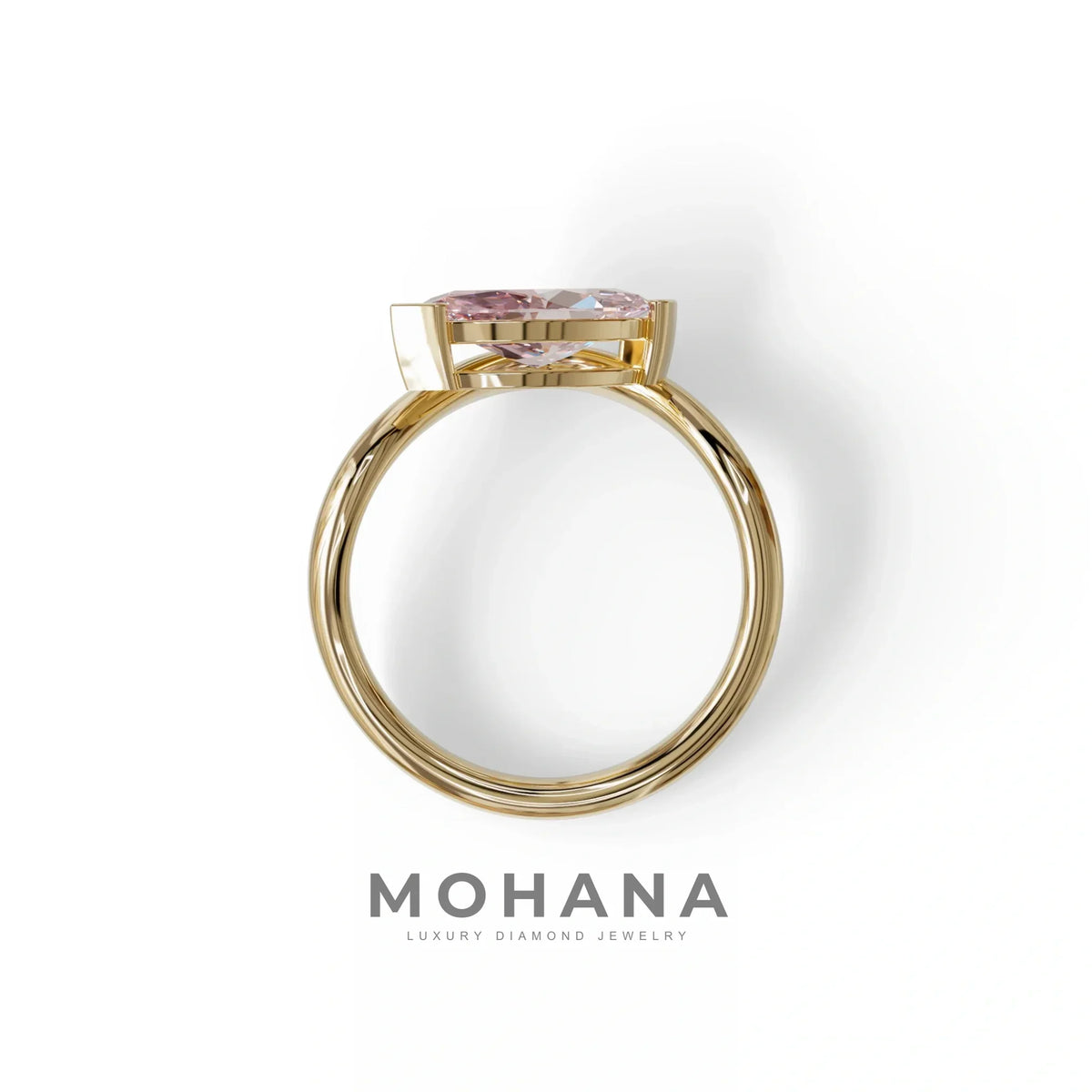 2 Ct Fancy Vivid Pink Marquise Cut Lab Diamond In Solitaire Setting Ring - Jiani
