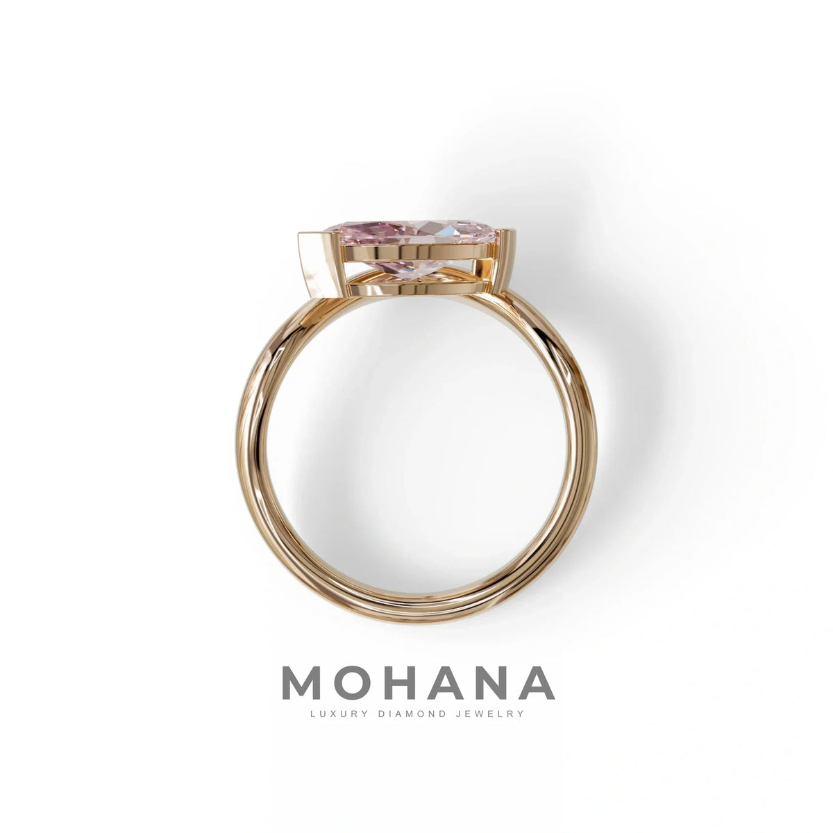 2 Ct Fancy Vivid Pink Marquise Cut Lab Diamond In Solitaire Setting Ring - Jiani