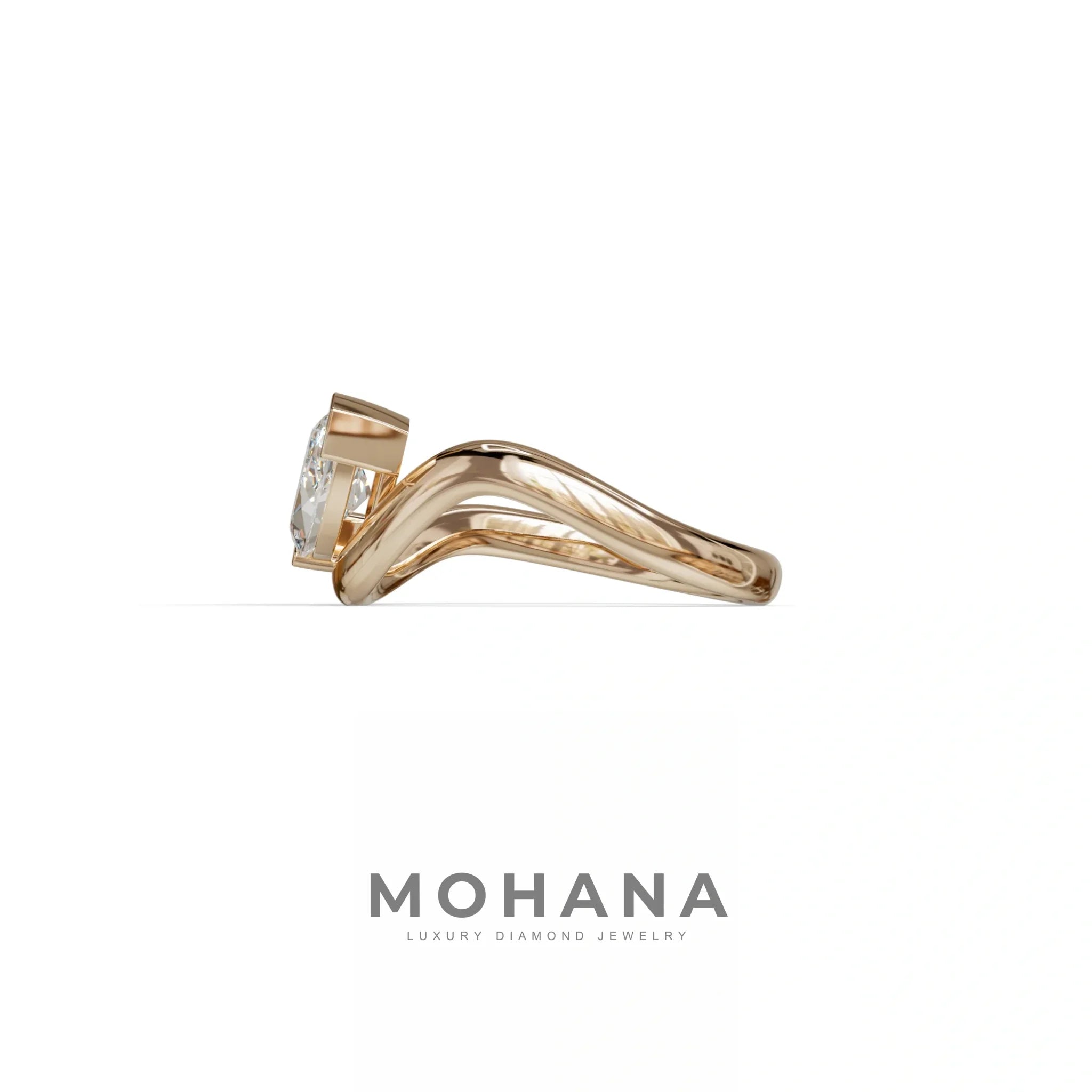 2 Ct Marquise Cut Lab Diamond In Solitaire Setting Ring - Jiani