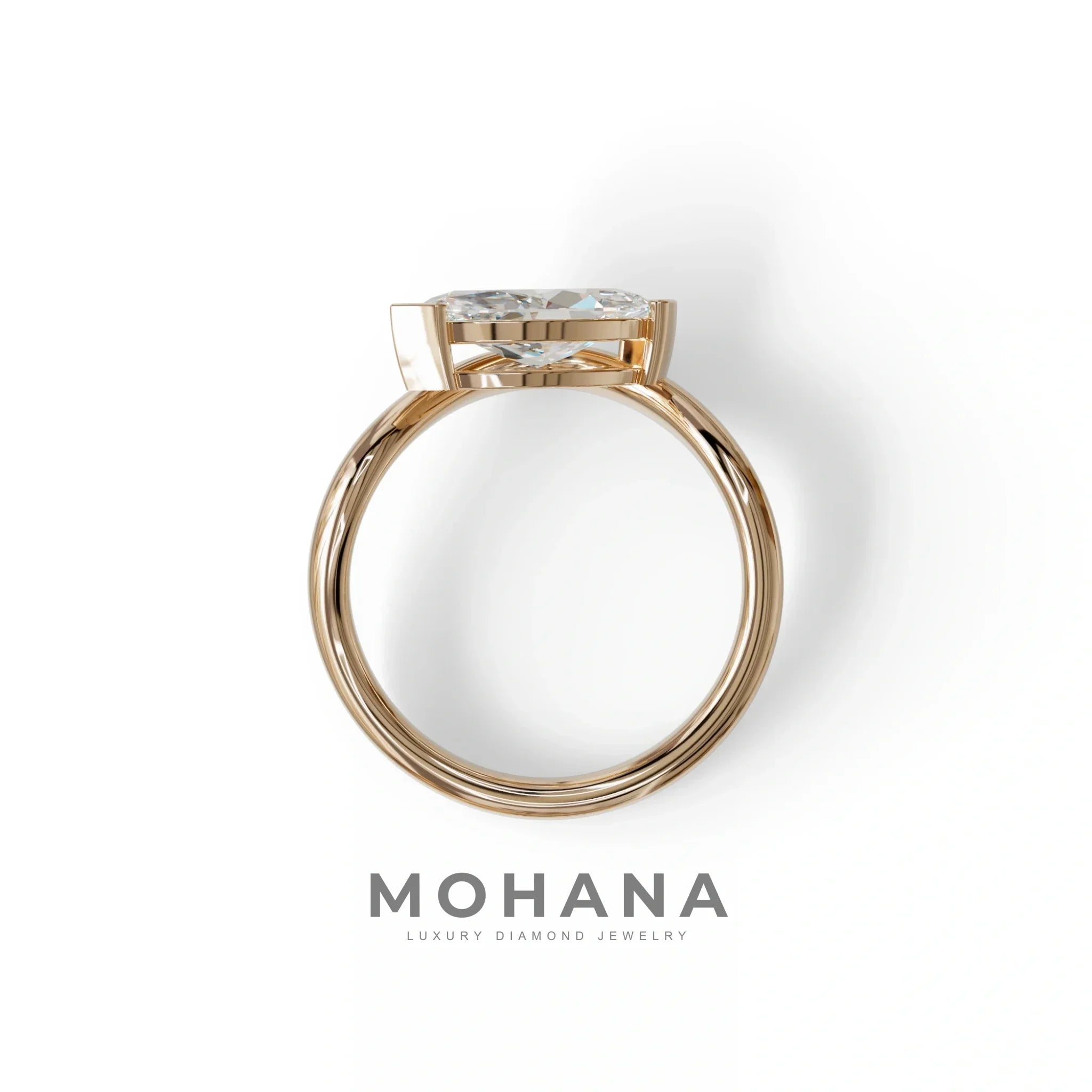 2 Ct Marquise Cut Lab Diamond In Solitaire Setting Ring - Jiani