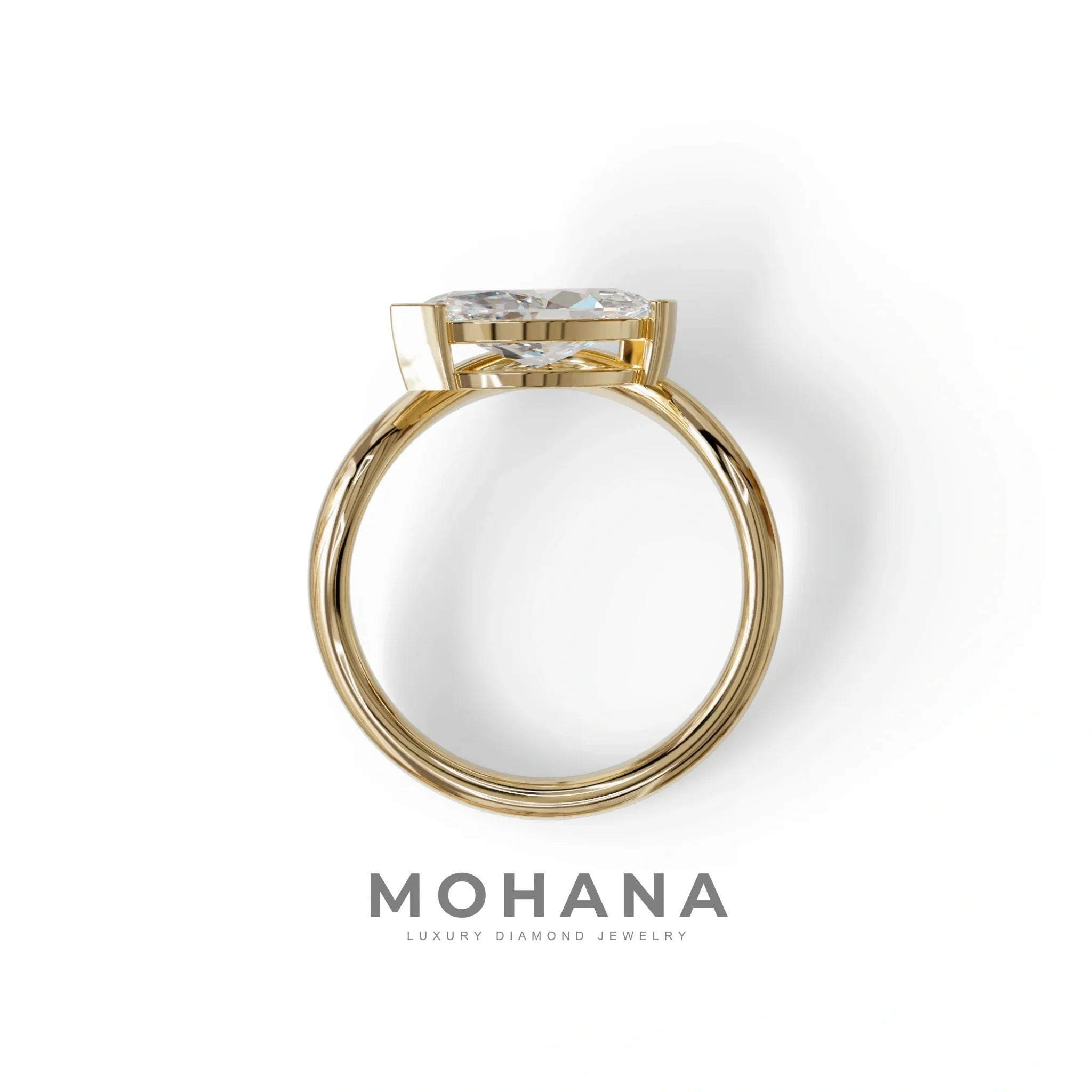 2 Ct Marquise Cut Lab Diamond In Solitaire Setting Ring - Jiani