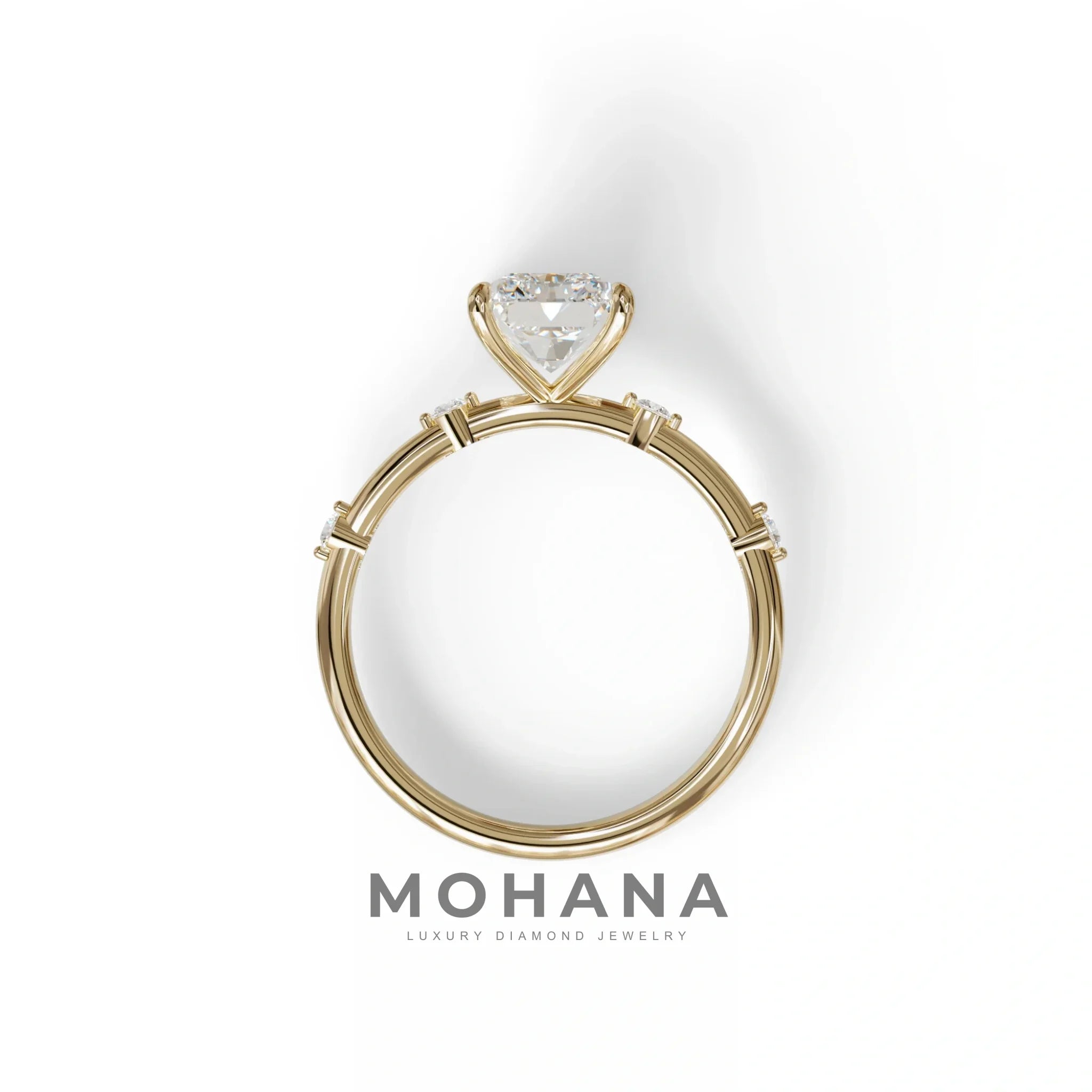 2 Ct Radiant Cut Lab Grown Diamond Engagement Ring | Space-Chanel Setting - Elaria