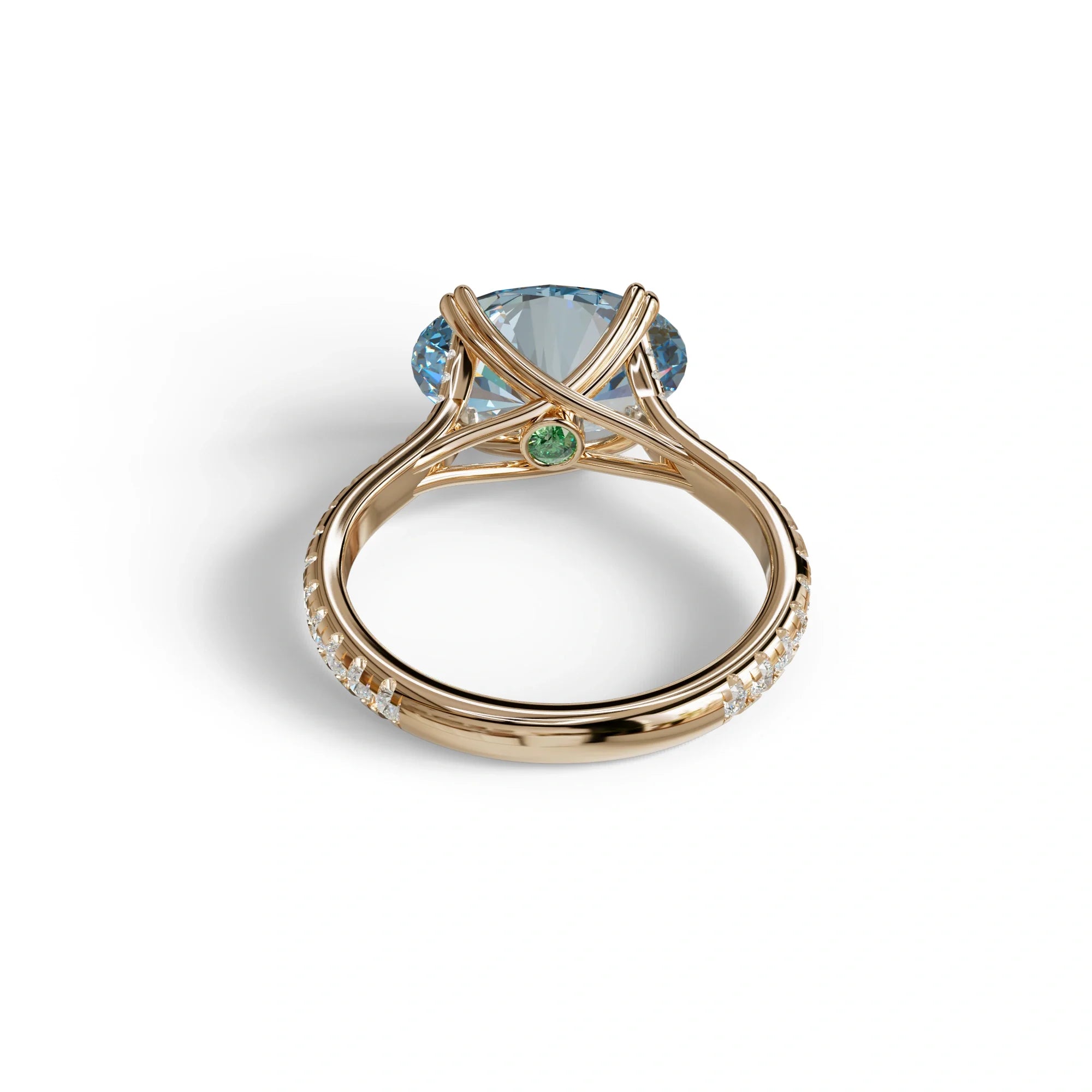 3 Carat Blue Color Oval Cut lab Grown Diamond Engagement Ring- Ellipse
