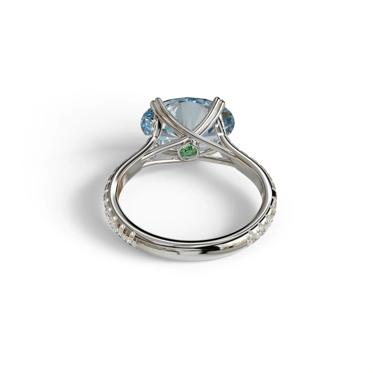 3 Carat Blue Color Oval Cut lab Grown Diamond Engagement Ring- Ellipse