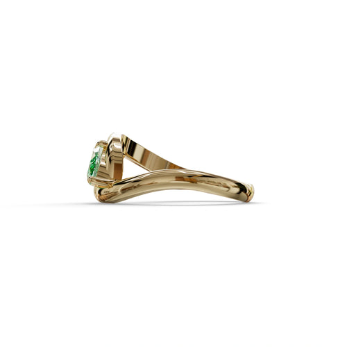 1 Carat Green Color Marquise Cut Lab Diamond Engagement Ring - Virgo