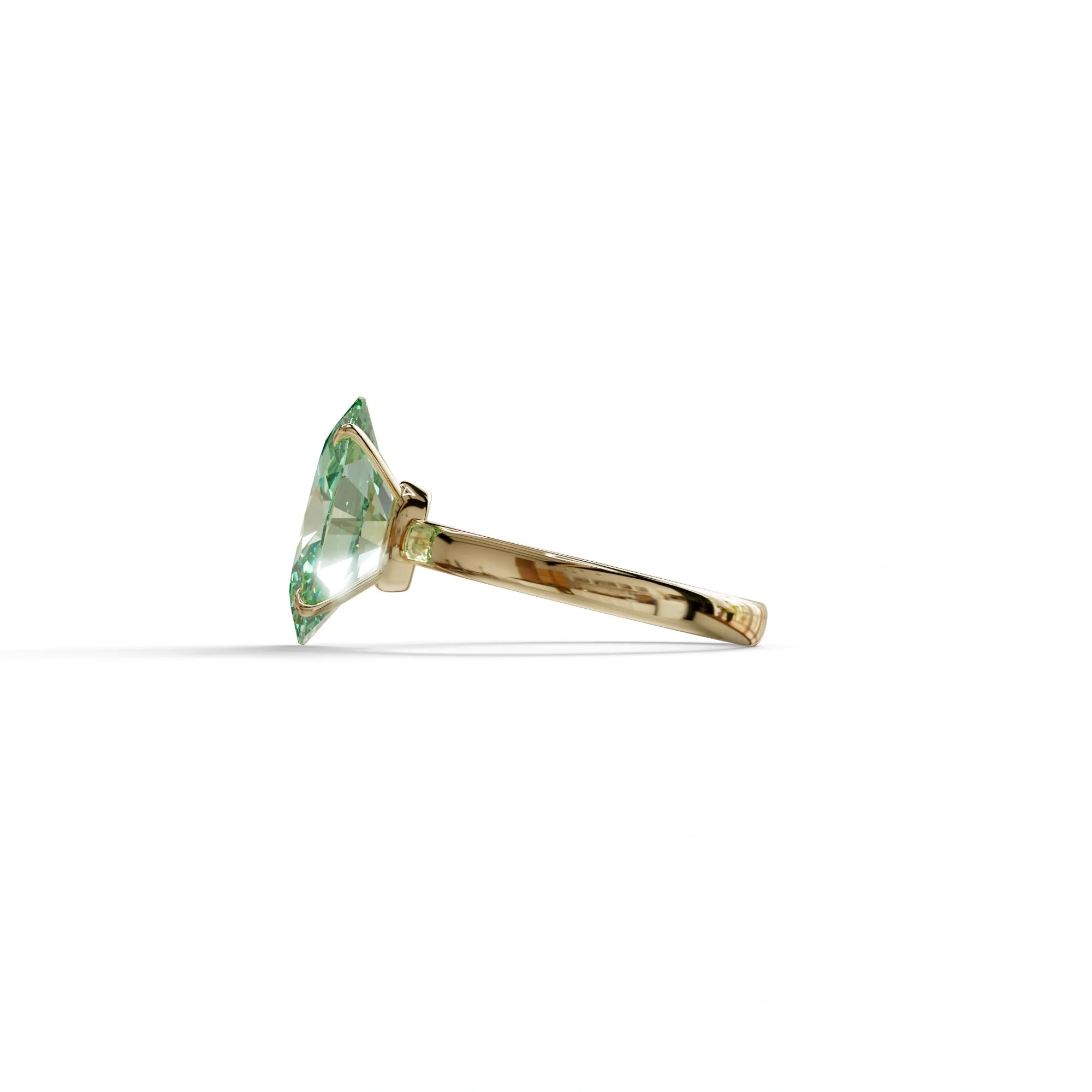 4 Carat Oval Green Lab Grown Diamond Solitaire Engagement Ring - Cadris