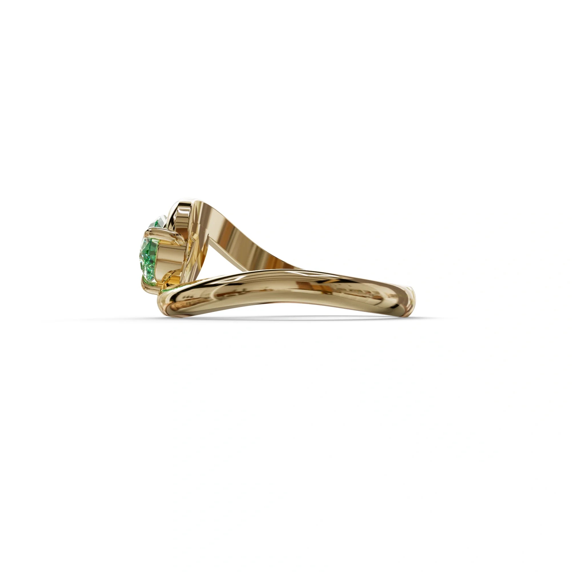 1 Carat Green Pear Cut Solitaire Lab Grown Diamond Ring - Maniya