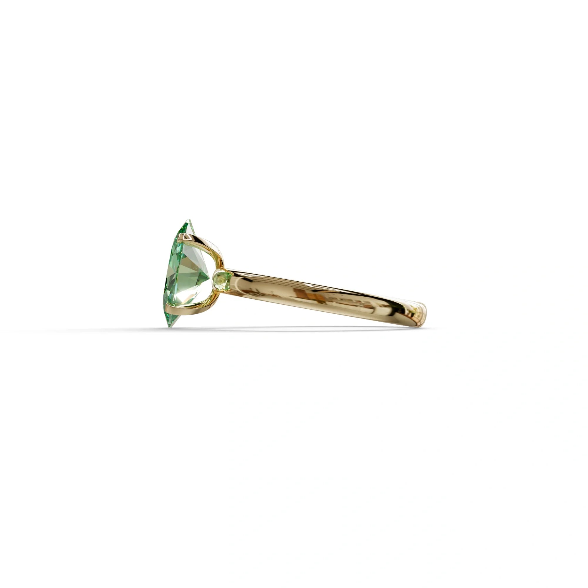 2 ct Oval Solitaire Diamond Ring Green Lab Diamond Engagement Ring - Eira