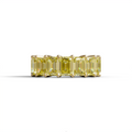 Lab‑Grown Yellow Emerald‑Cut Diamond Band – Classic Full‑Eternity Style - 10K Solid Gold / Yellow Gold