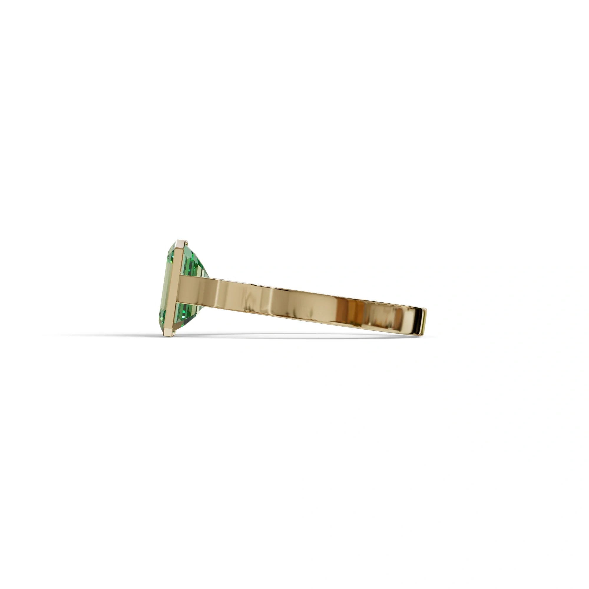 Fancy Vivid Green Emerald Cut 3 Carat lab grown Diamond Engagement Ring- Zelora