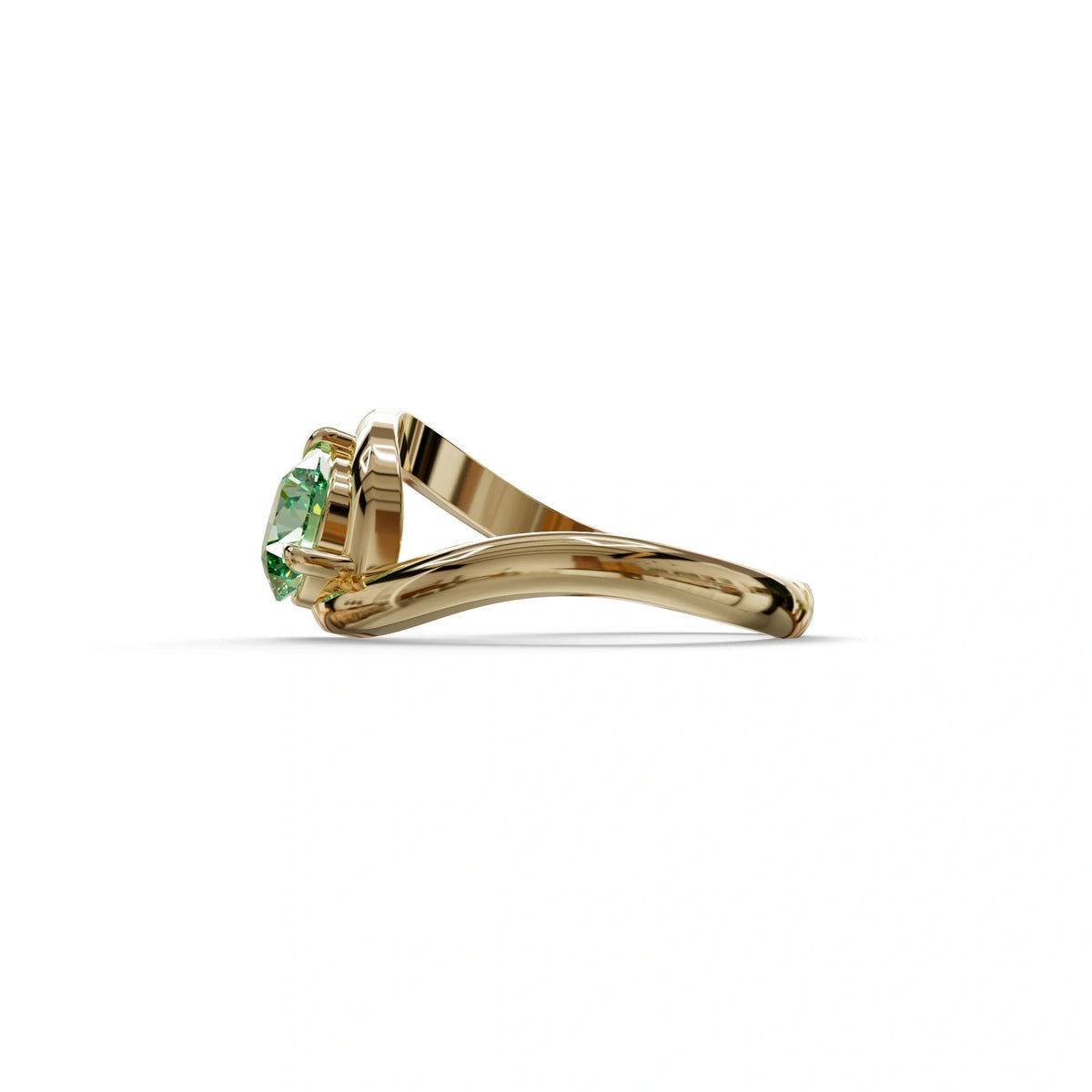 1.5 Carat Green Round Cut Solitaire Lab Diamond Ring - Tauras