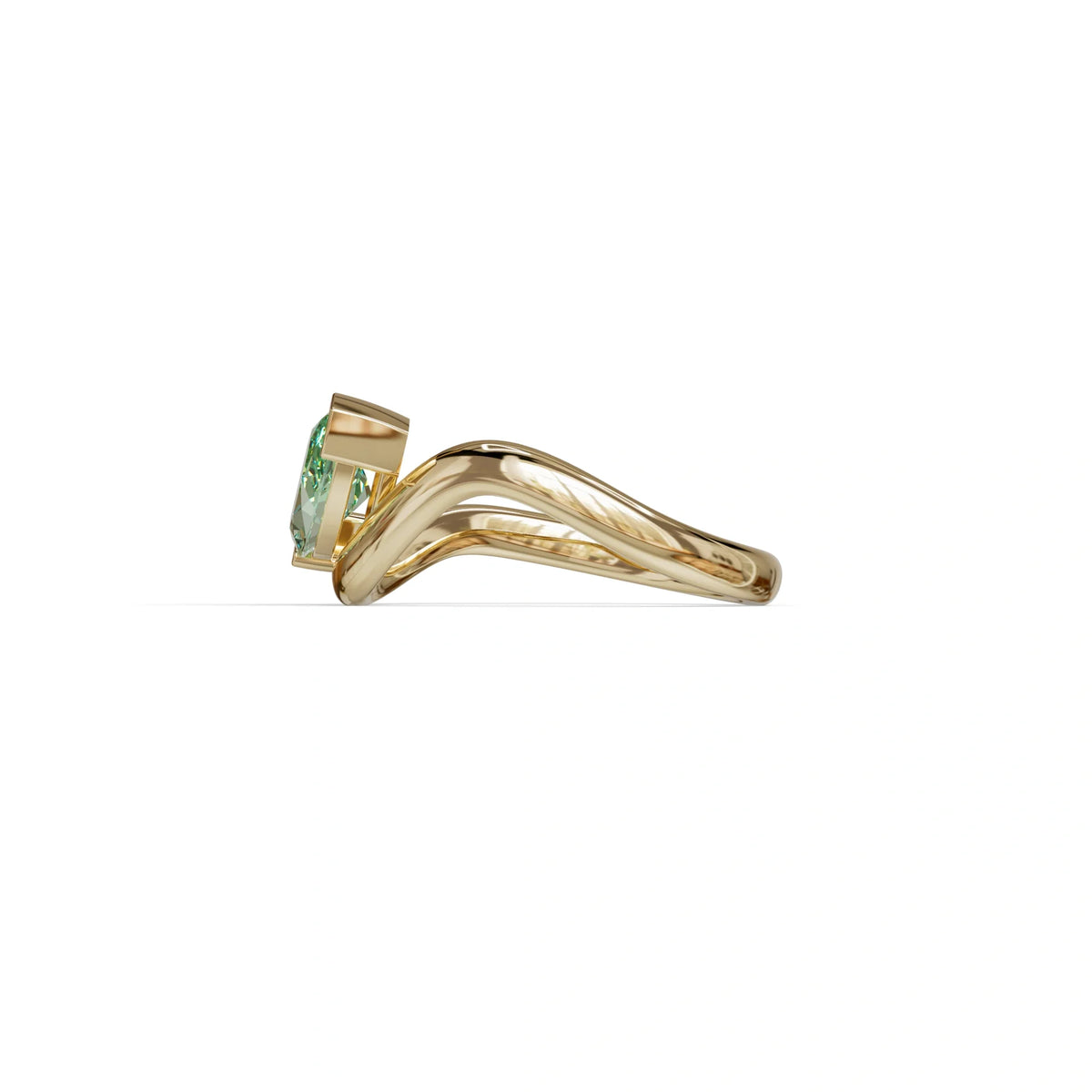 2 Ct Fancy Vivid Green Marquise Cut Lab Diamond In Solitaire Setting Ring - Jiani