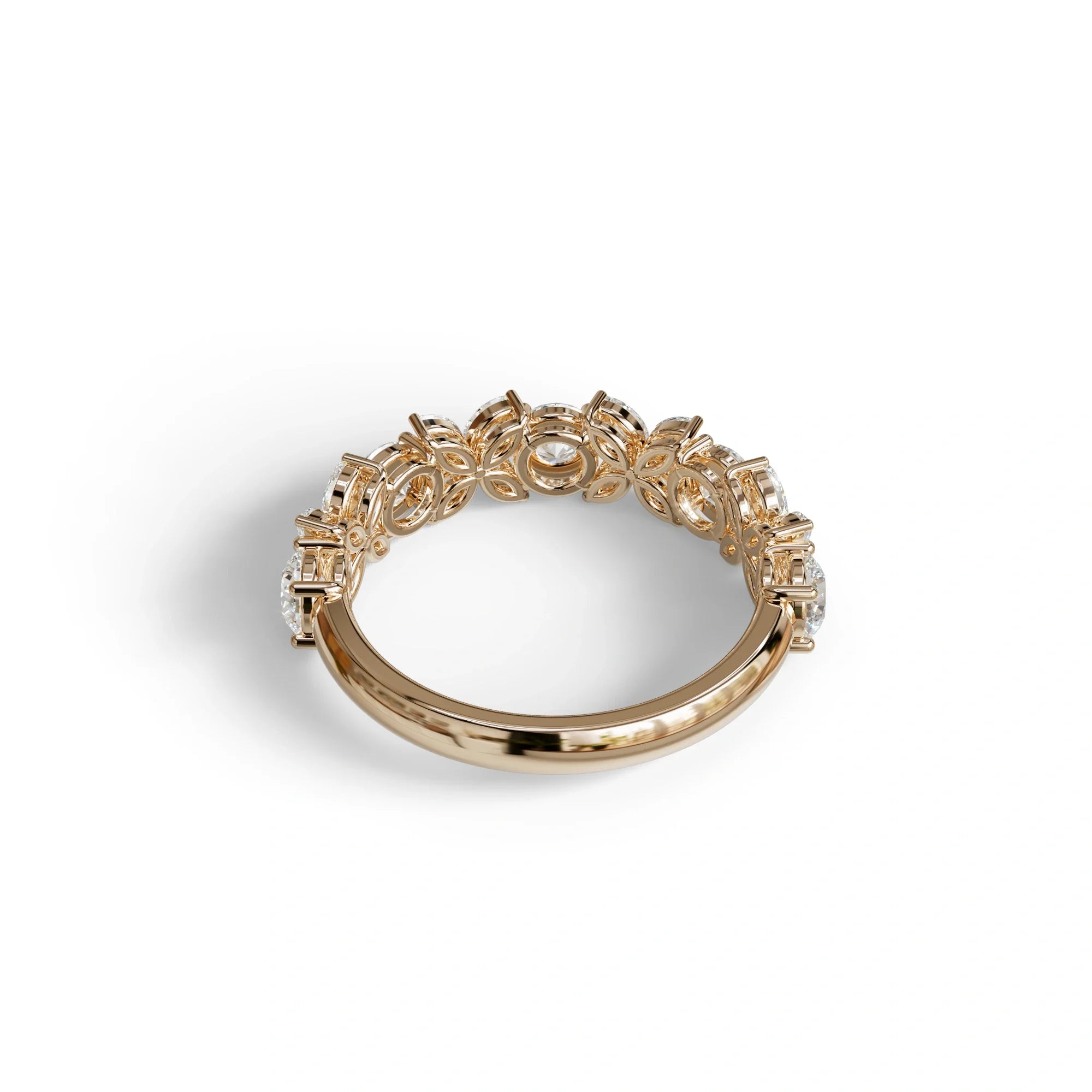 Yellow Gold Marquise & Round Brilliant Diamond Flower Cluster Ring - 18k Gold