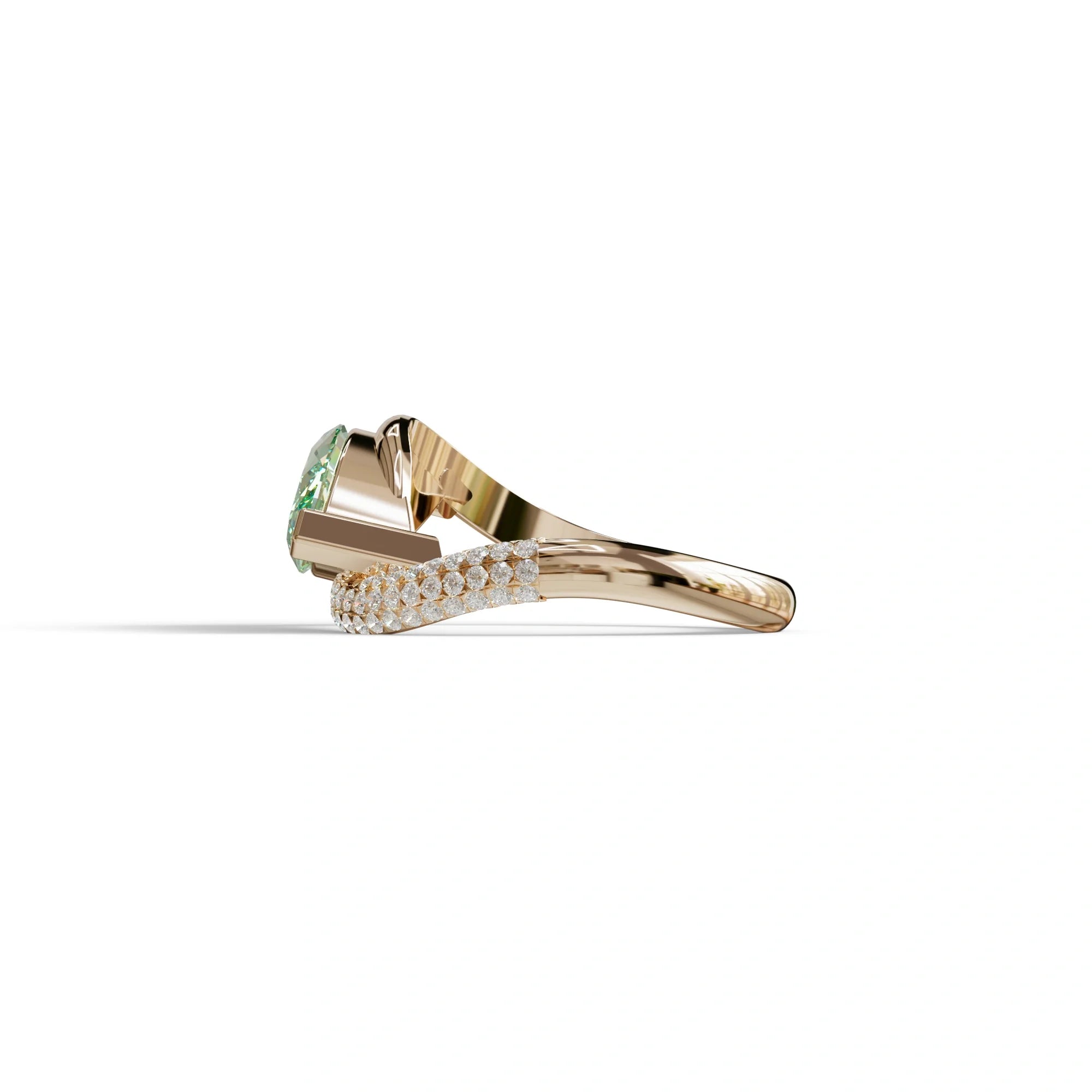 2 Carat Fancy Vivid Green Marquise Cut Lab Grown Diamond Engagement Ring - Maya