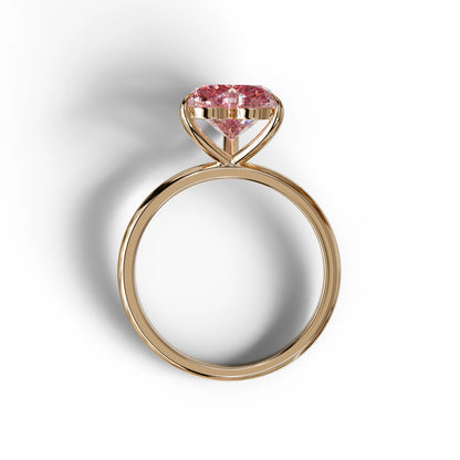 Fancy Pink Heart Cut Solitaire Lab Grown Diamond Engagement Ring - Mellow