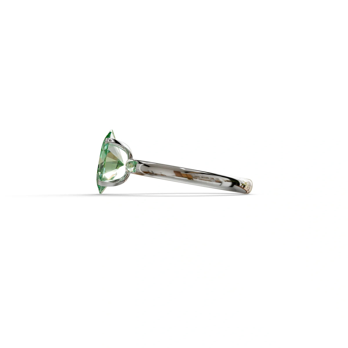 2 ct Oval Solitaire Diamond Ring Green Lab Diamond Engagement Ring - Eira