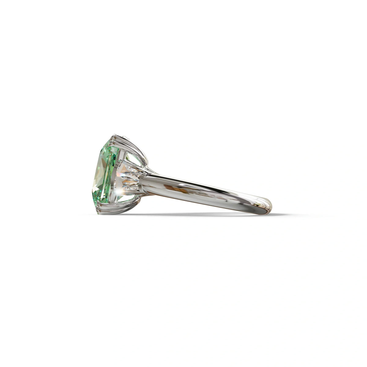 4 Carat Green Elongated Cushion Cut Lab Diamond Engagement Ring - Sagittarius