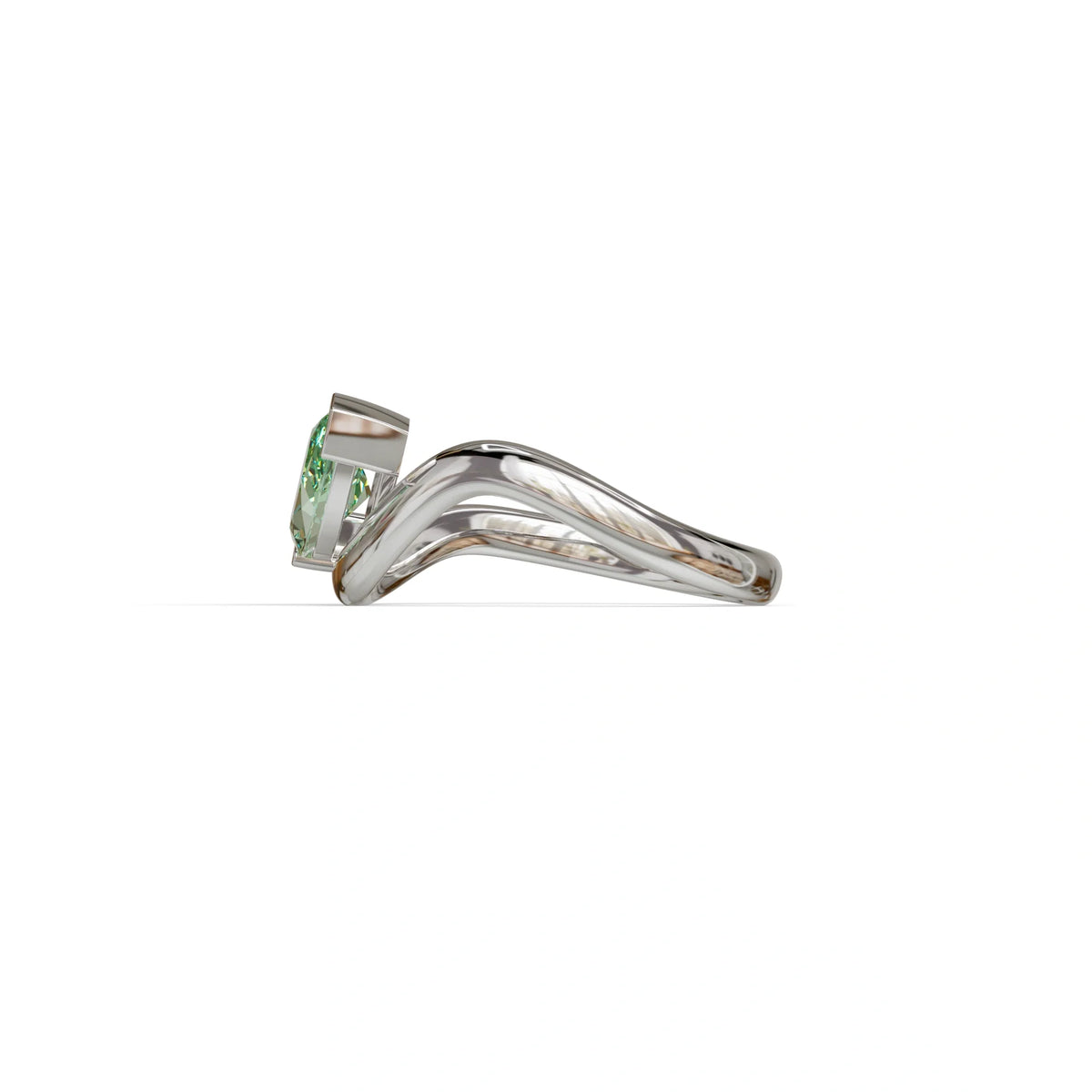 2 Ct Fancy Vivid Green Marquise Cut Lab Diamond In Solitaire Setting Ring - Jiani