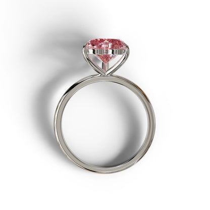 Fancy Pink Heart Cut Solitaire Lab Grown Diamond Engagement Ring - Mellow