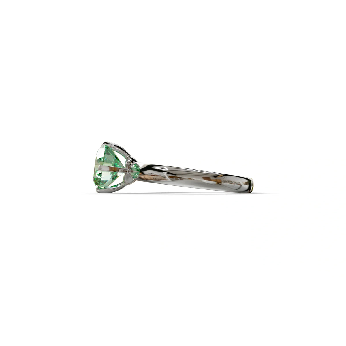 2 Carat Green Round Cut Solitaire Lab Diamond Ring - Fury