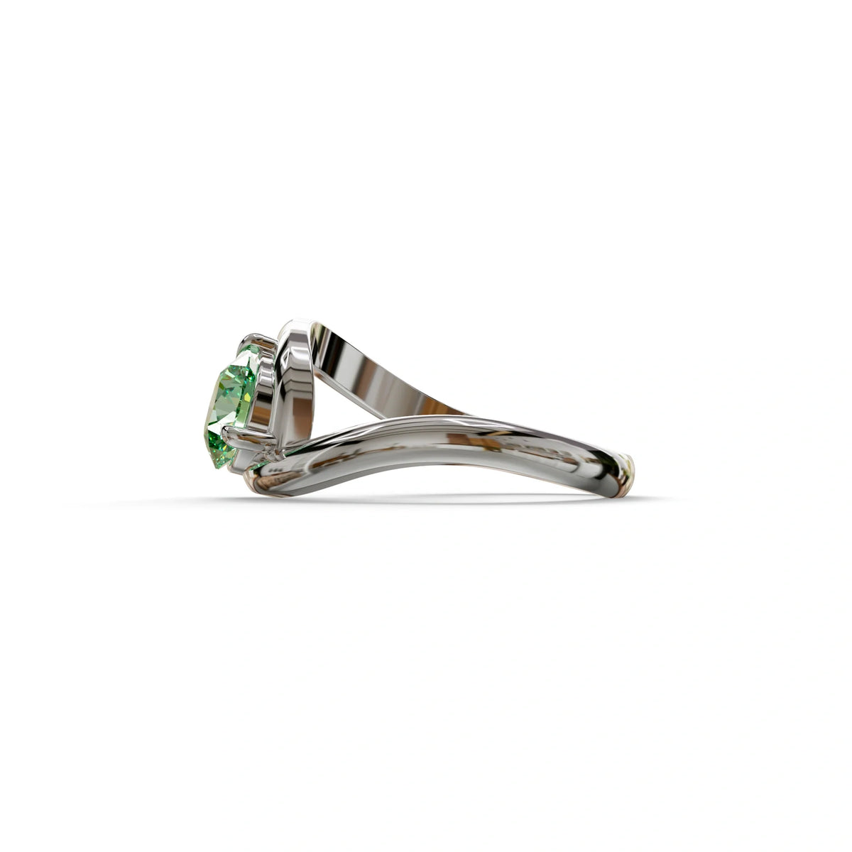 1.5 Carat Green Round Cut Solitaire Lab Diamond Ring - Tauras